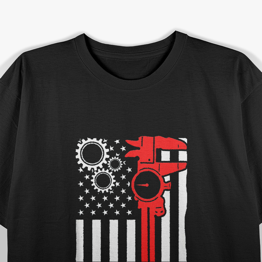 Machinist Flag Tools CNC Machine Operator Machining T-Shirt