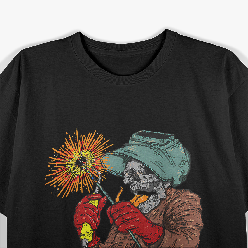 Welding Arc Welder Skeleton Skull Tig Gas T-Shirt