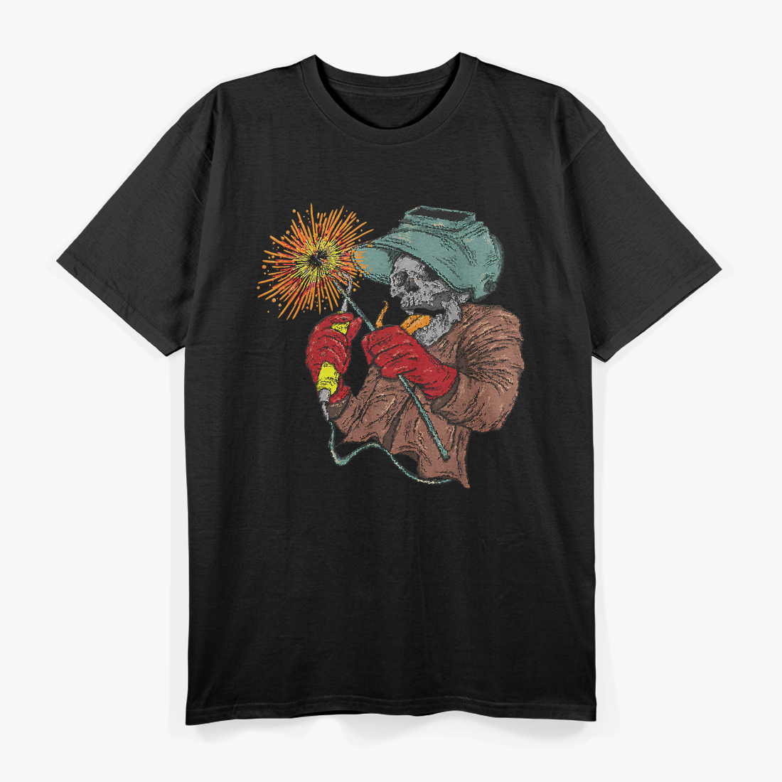 Welding Arc Welder Skeleton Skull Tig Gas T-Shirt