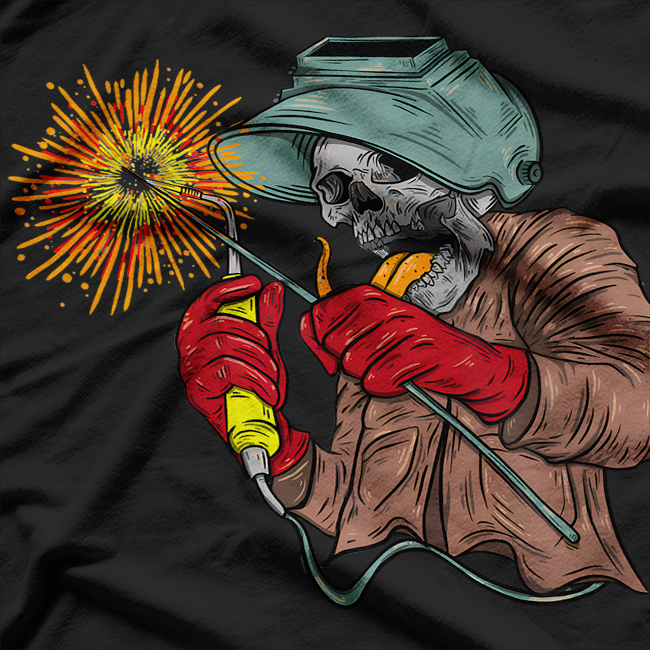 Welding Arc Welder Skeleton Skull Tig Gas T-Shirt