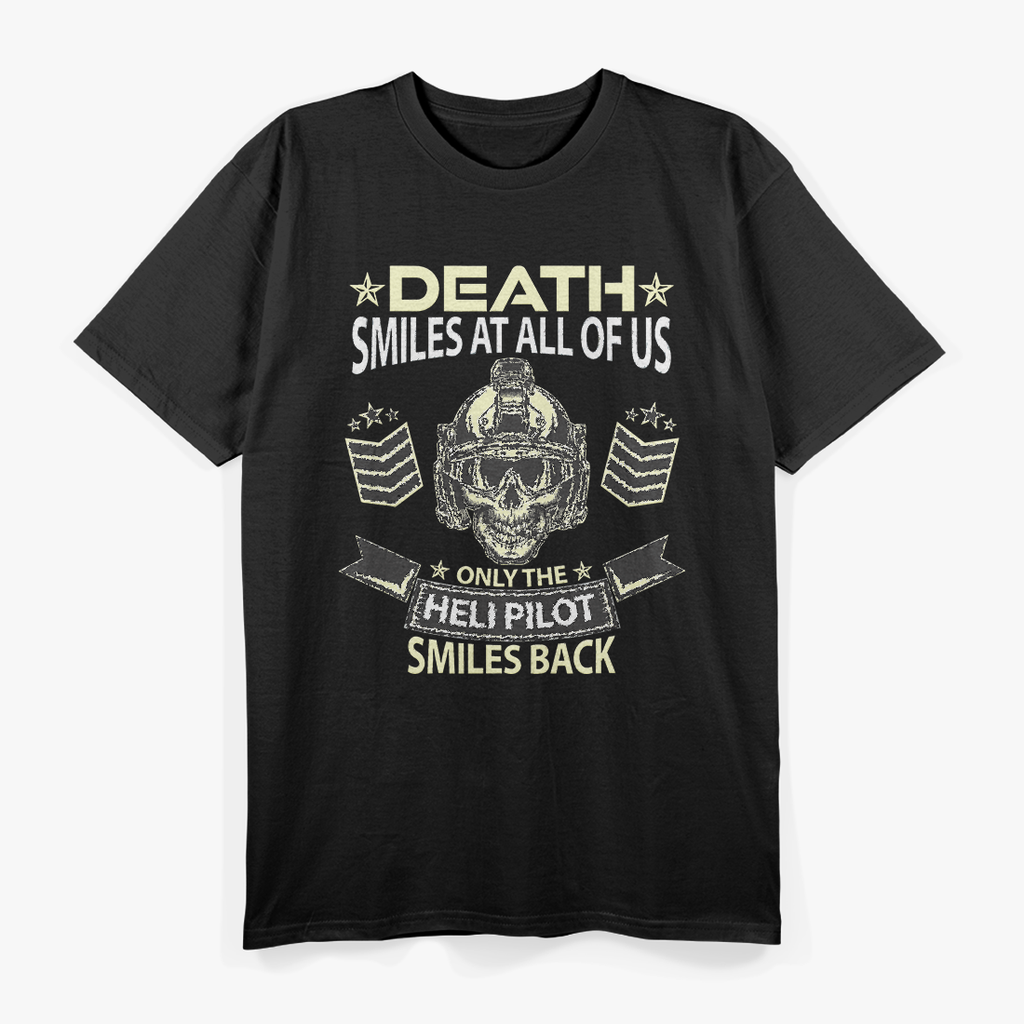 Helicopter Pilot US ARMY Aviation Skull Design T-Shirt