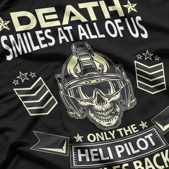 Helicopter Pilot US ARMY Aviation Skull Design T-Shirt