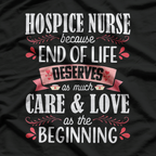 Hospice Nurse Care Cute Care Love Registered Nursing T-Shirt