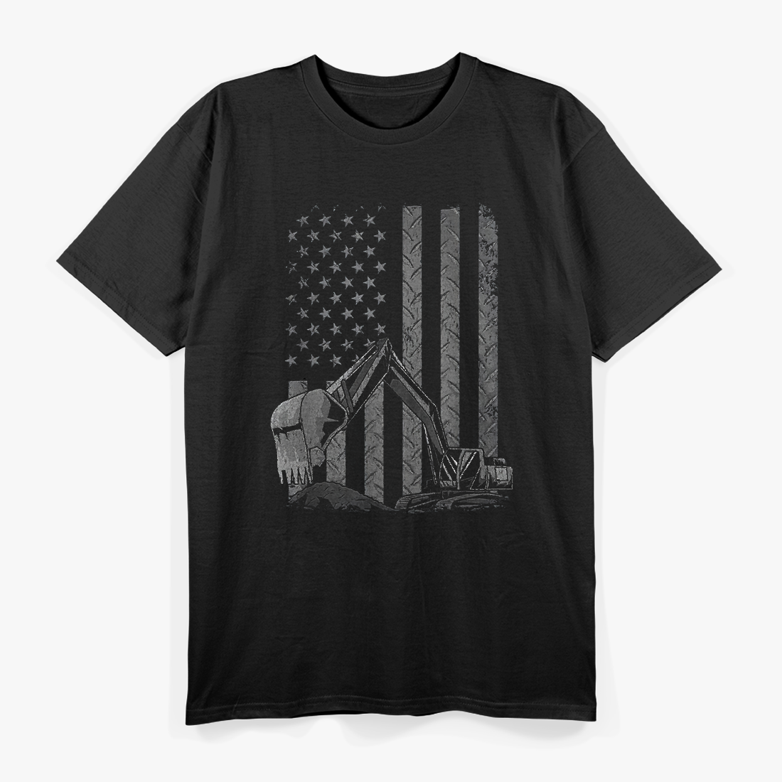 Patriotic Construction Worker Excavator Operator Digger Cool T-Shirt