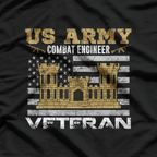 US Army, US Army Combat Engineer Veteran T-Shirt
