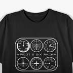 Six Pack Pilot Airplane Aviation Plane Flying T-Shirt