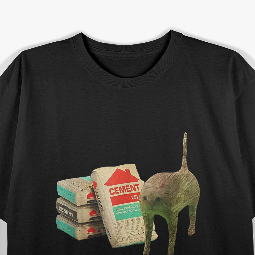 I Eat Cement Cursed Cat Funny Dank Meme T-Shirt