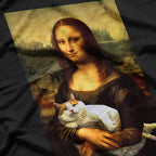 Mona Lisa With Cat Funny Vintage T-Shirt