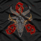 Baphomet Satanic Pentagram Lucifer Sigil and 666 Symbol of Dark Rebellion T-Shirt