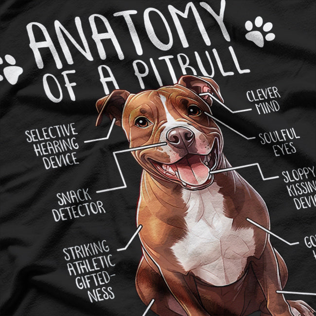 Pitbull Anatomy American Pit Bull Terrier Dog Pittie Lover T-Shirt