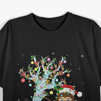 Monkey Lover Matching Santa Lighting Monkey Christmas T-Shirt