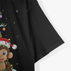 Monkey Lover Matching Santa Lighting Monkey Christmas T-Shirt