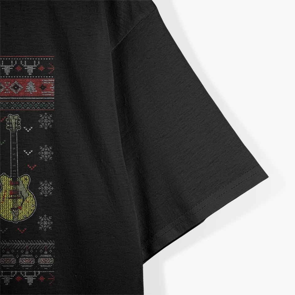 Guitars and Musicians Ugly Christmas Sweater Design for Music Lovers T-Shirt