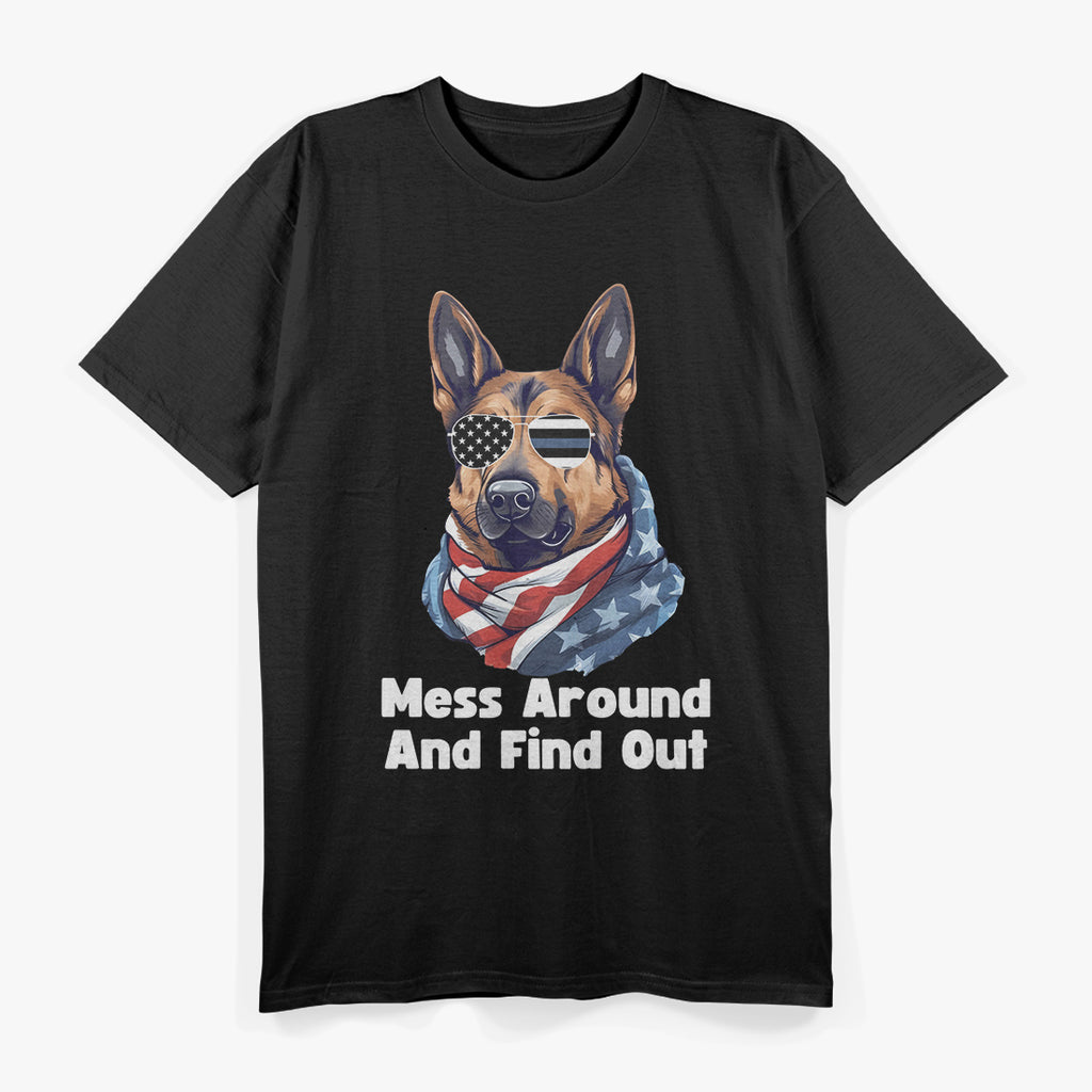 Men's K9 Police Dog Thin Blue Line Mess Around T-Shirt