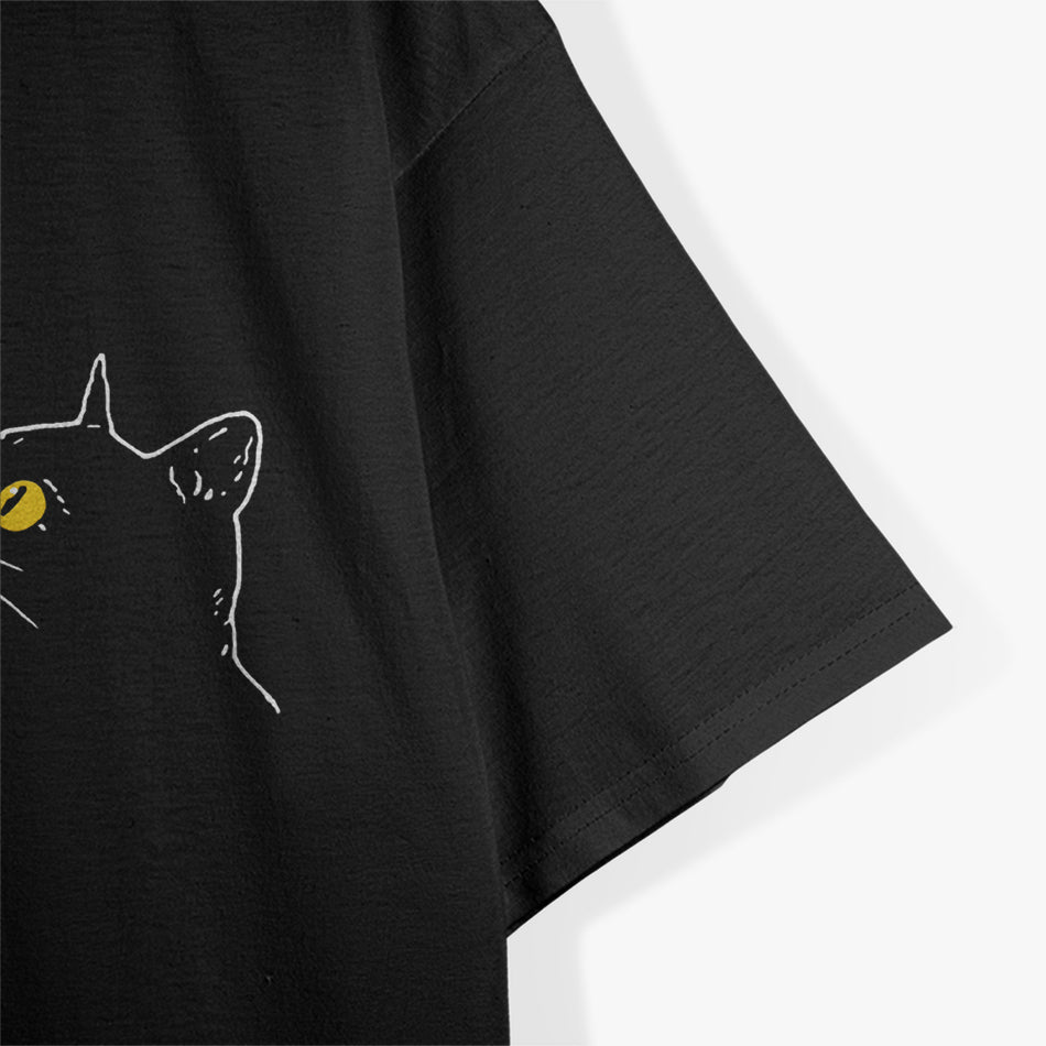 Halloween Black Cat And Skeleton Hand Boop T-Shirt