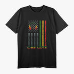 One Love USA American Flag Rasta Reggae Reggae Music Note T-Shirt