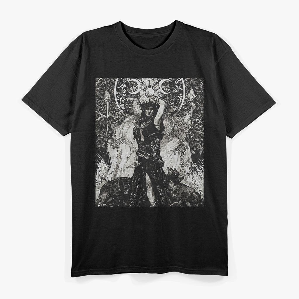 The Goddess Hecate - Tarot Card Triple Moon Wiccan Pagan Witch T-Shirt