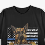 Support The Paws That Enforce The Laws Blue Line K9 Police T-Shirt
