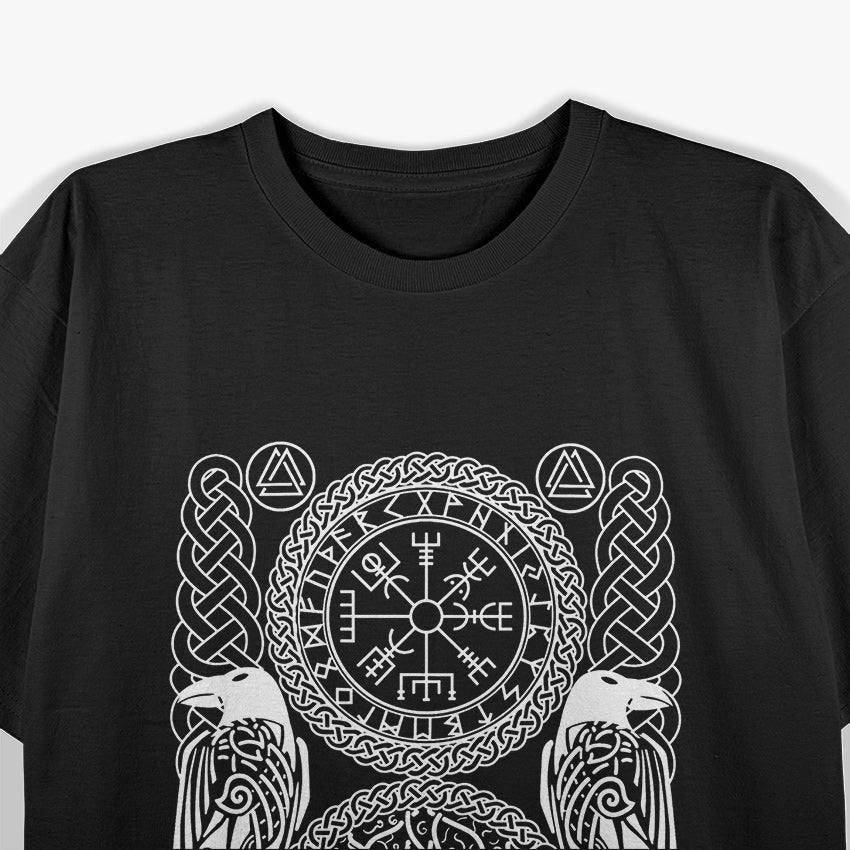 Vegvisir Viking Compass: Odin’s Ravens and the Norse World T-Shirt
