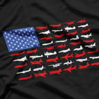 Pilot Airplane American Flag Plane Aviation T-Shirt