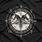 Sigil Baphomet Pentagram Occult Satanic Goat Head and Lucifer Symbol T-Shirt