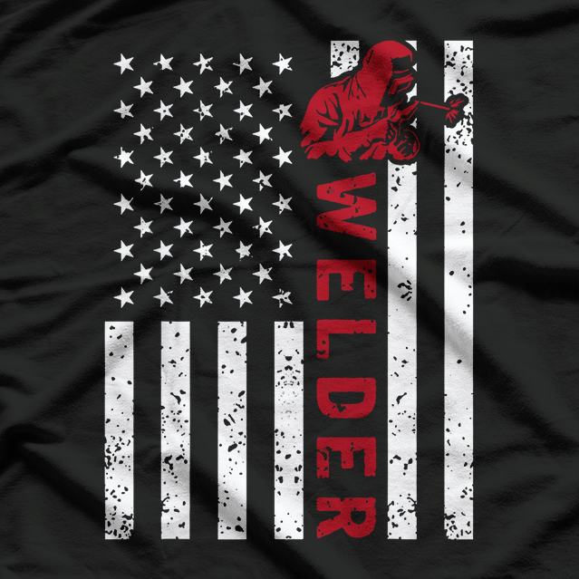 USA Flag Welder Welding, Vintage Metal Worker Cool T-Shirt