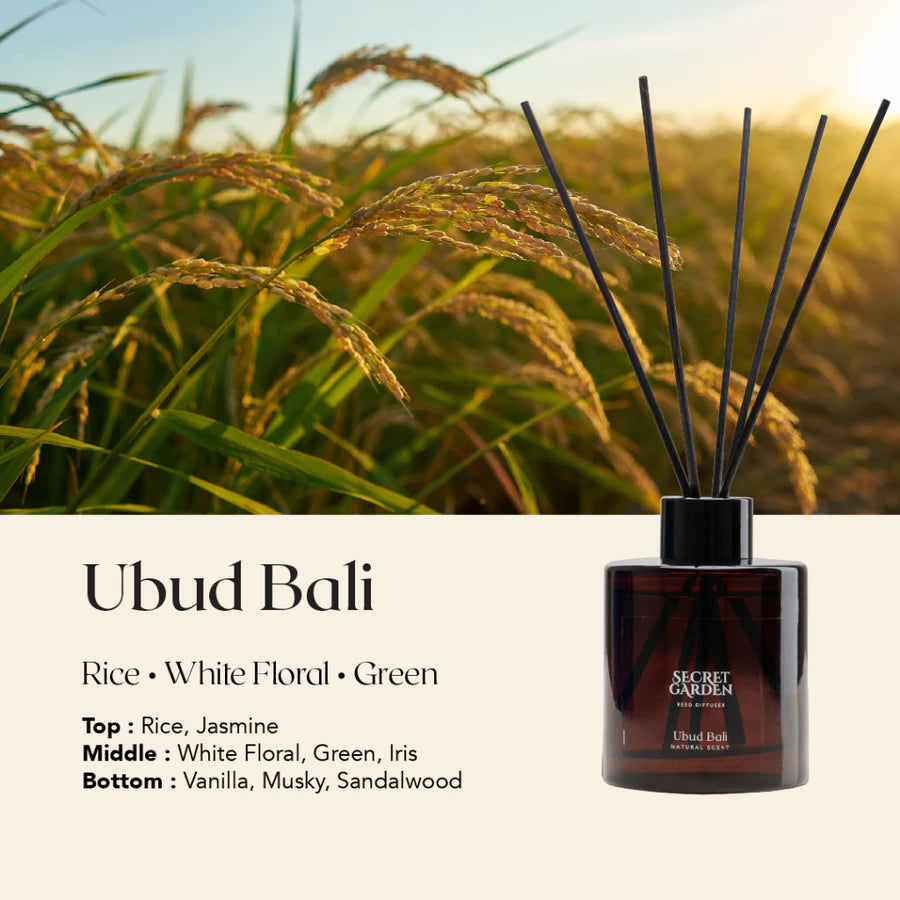 Secret Garden Ubud Bali Reed Diffuser 140ml – Aromatherapy Home Fragrance Diffuser