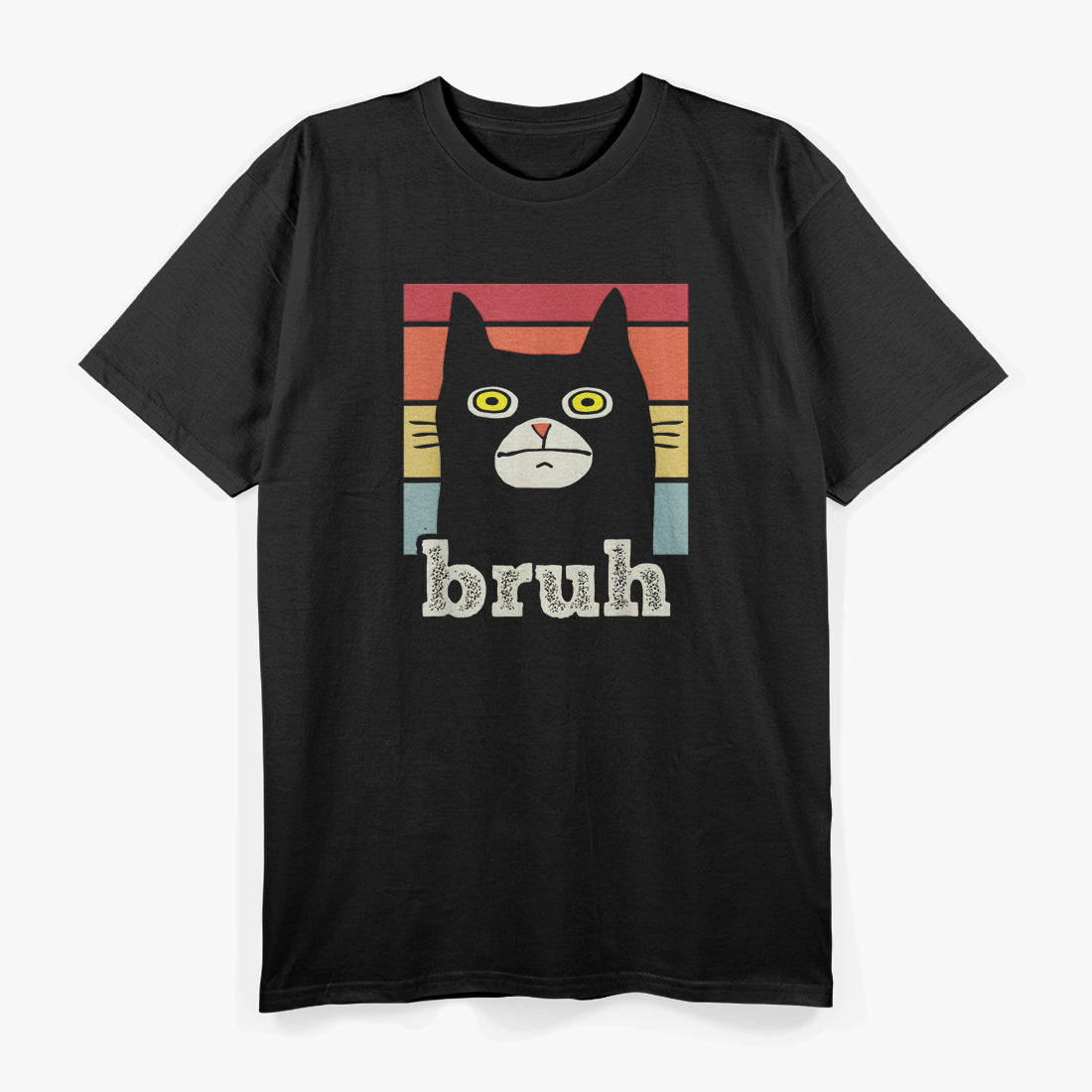 Funny Meme saying Bruh with Cat Greetings Retro T-Shirt