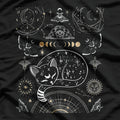 Cat Luna Moth Moon Phases and Dark Academia Aesthetic T-Shirt