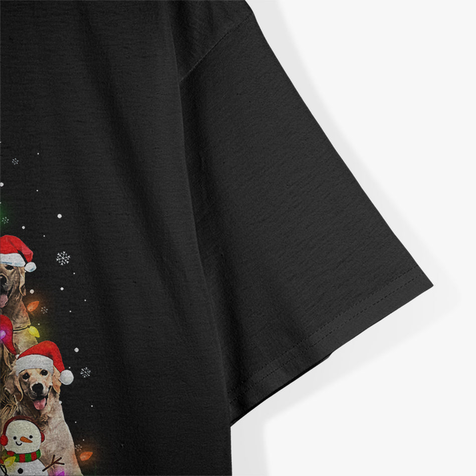 Golden Retriever Christmas Tree Santa T-Shirt