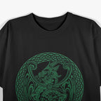 Dark Green Celtic Dragon Retro Mythical T-Shirt