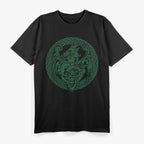 Dark Green Celtic Dragon Retro Mythical T-Shirt