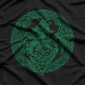 Dark Green Celtic Dragon Retro Mythical T-Shirt