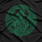 Dark Green Celtic Dragon Retro Mythical T-Shirt