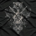 Viking Wolf & Raven Odin’s Huginn, Muninn, and Gungnir - Norse Mythology T-Shirt
