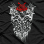 The Devil Baphomet, Satan, Lucifer, and Skull - Goth Horror T-Shirt