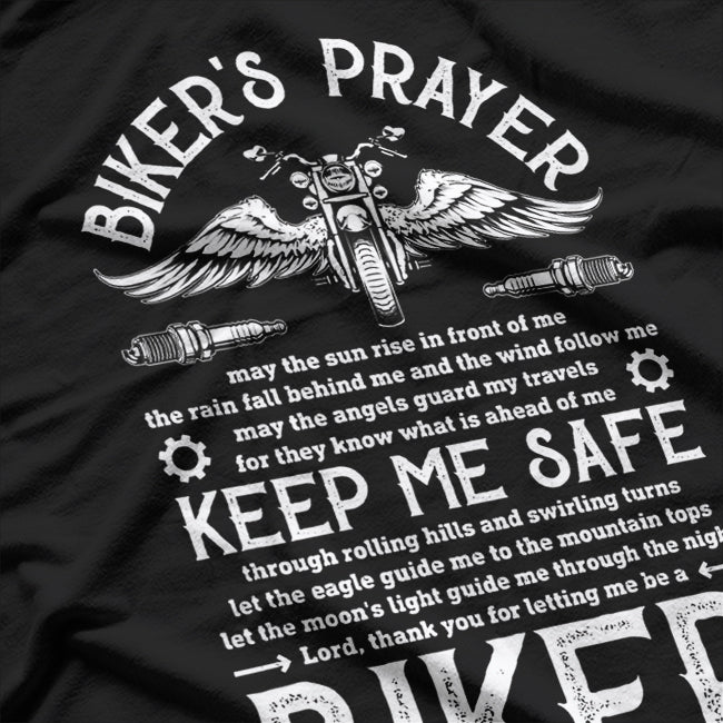 Biker's Prayer Vintage Motorcycle Biker Biking Motorcycling T-Shirt