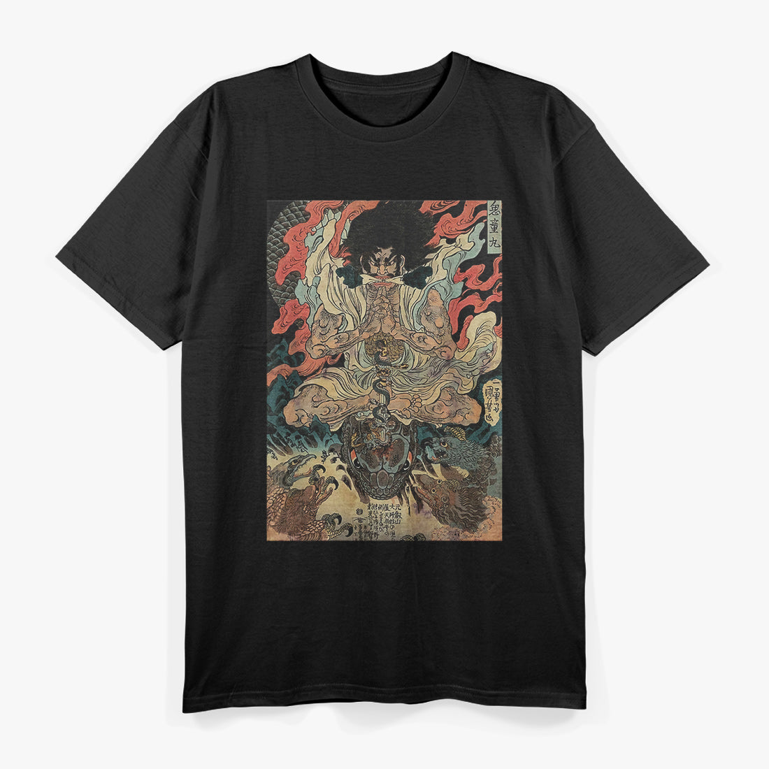 Japanese Vintage Artwork: Tengu Gods Defeat the Evil Snake T-Shirt