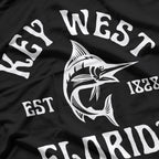 Key West Florida Marlin Fishing Ocean Beach Retro Sunset T-Shirt