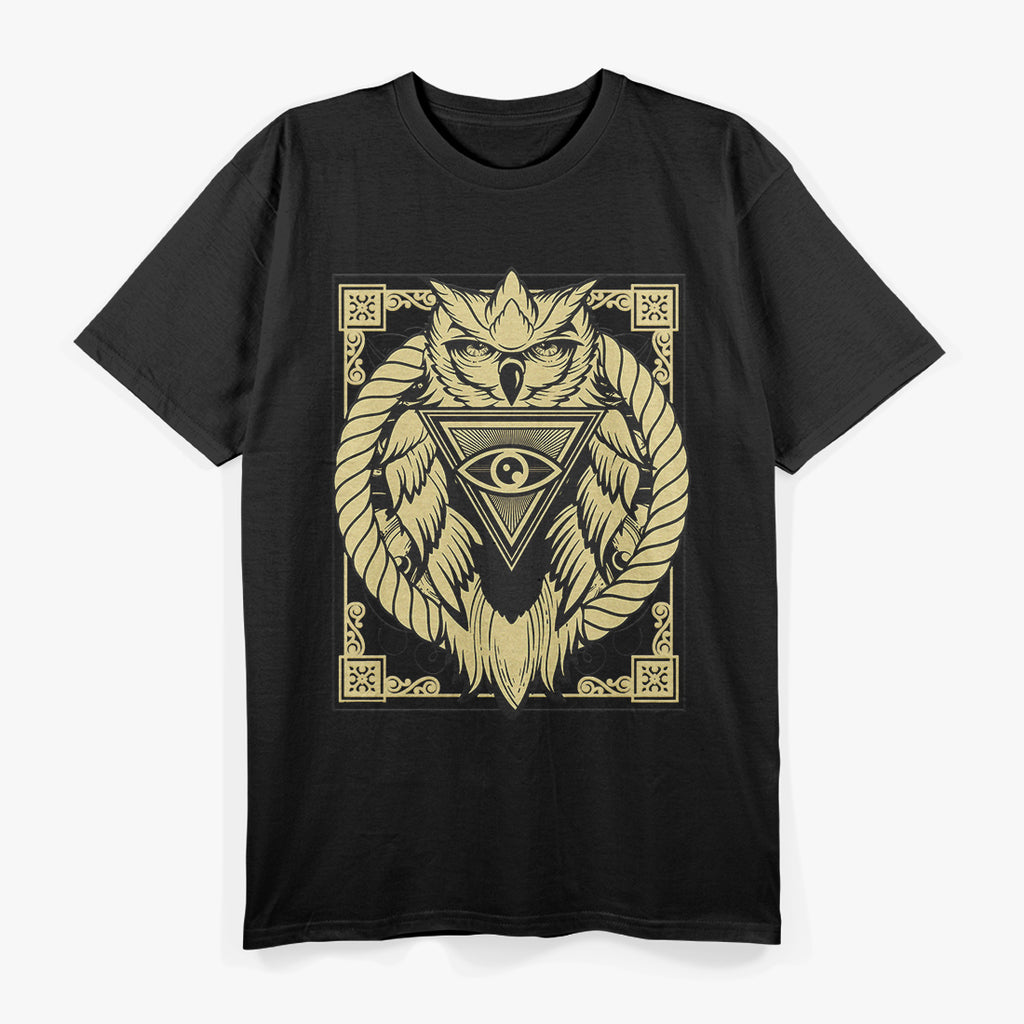 Owl Pyramid A Symbol of Ancient Wisdom and Vision T-Shirt