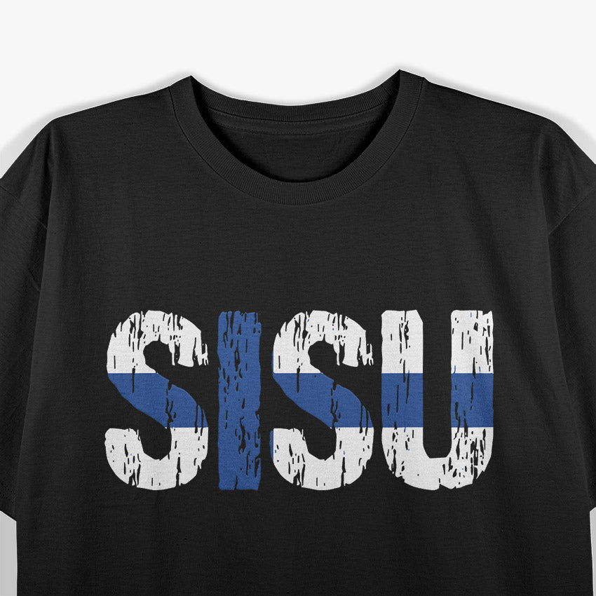 Sisu Finnish Flag Finland Distressed T-Shirt