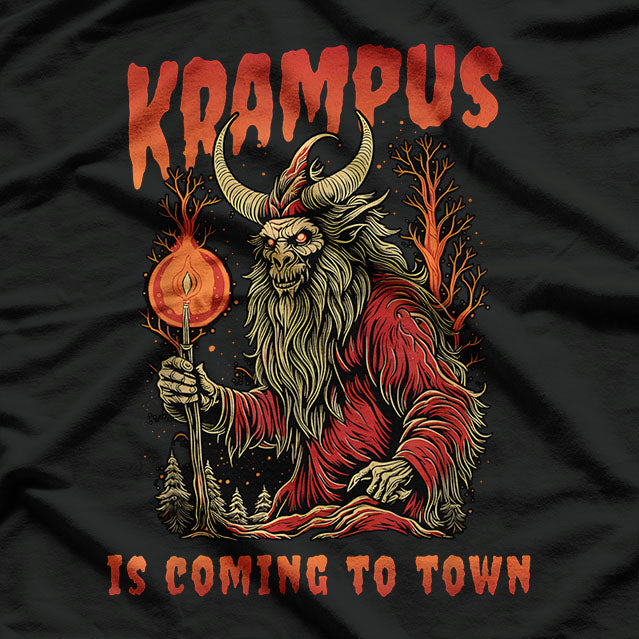 Krampus Is Coming to Town - A Dark Twist on Holiday Cheer T-Shirt