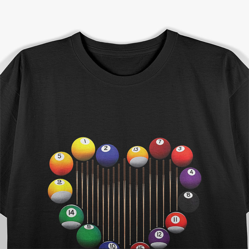 Billiard Pool: 8 Ball and Billiard Player Lover Design T-Shirt