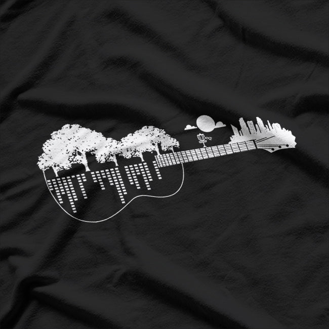 Disc Golf Flying Disc, Disc Golf Sunset Guitar T-Shirt