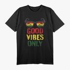 Good Vibes Only Reggae Music Rasta Sunglasses T-Shirt