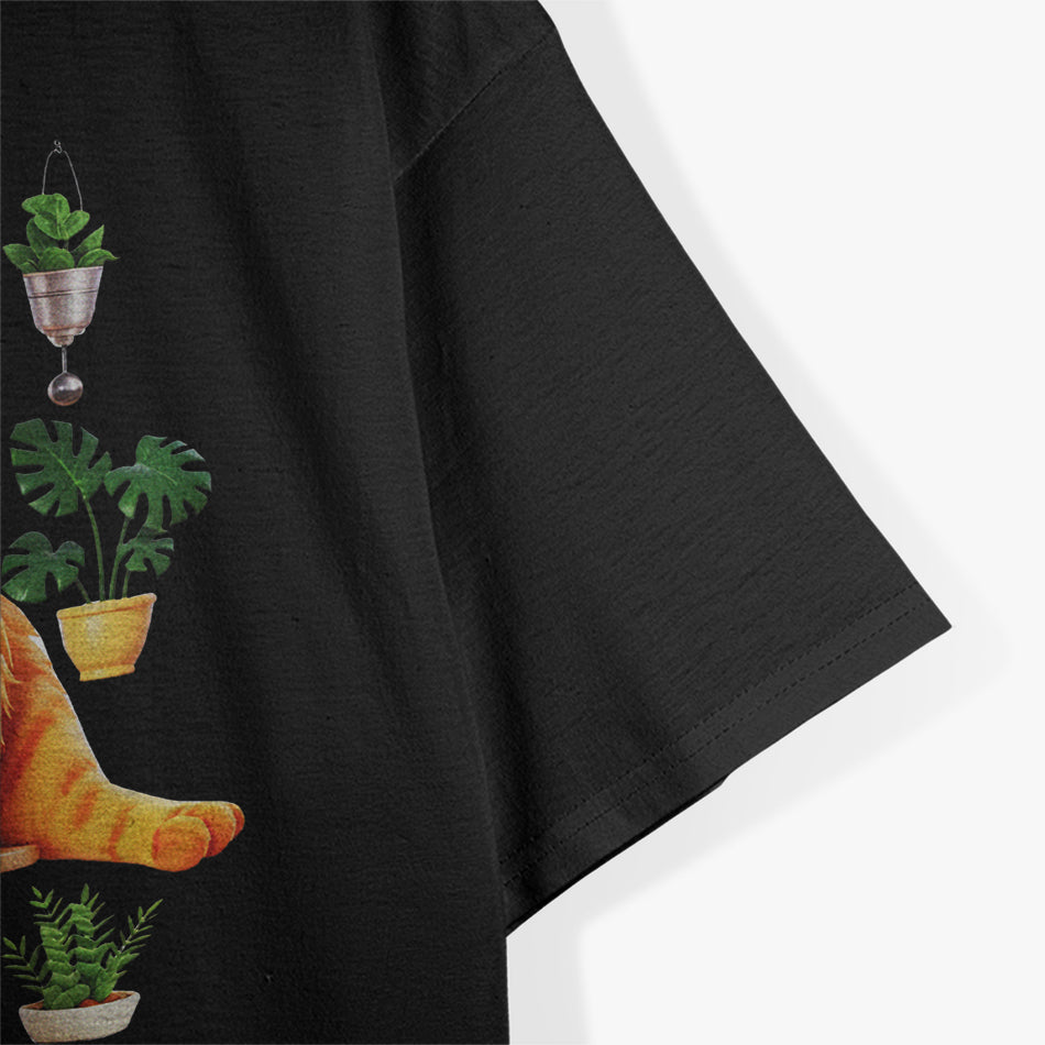 Cute Orange Cat With Plants T-Shirt