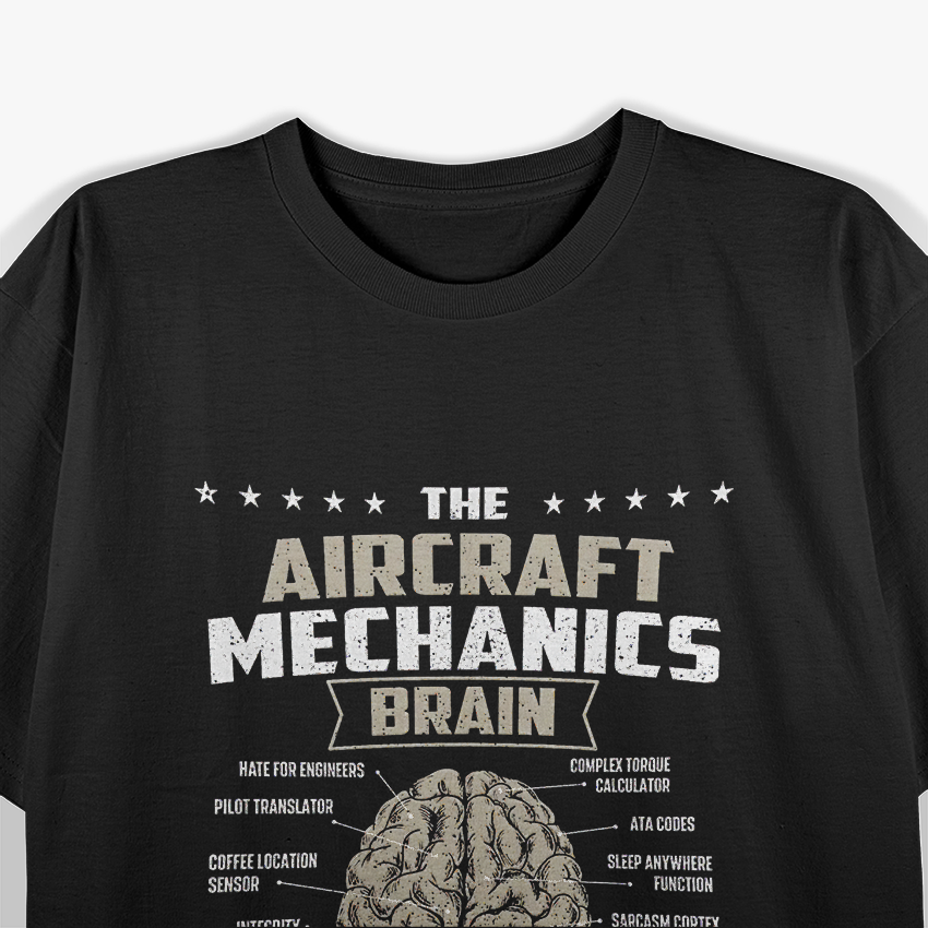 The Aircraft Mechanics Brain, Airplane Maintenance Aviation T-Shirt