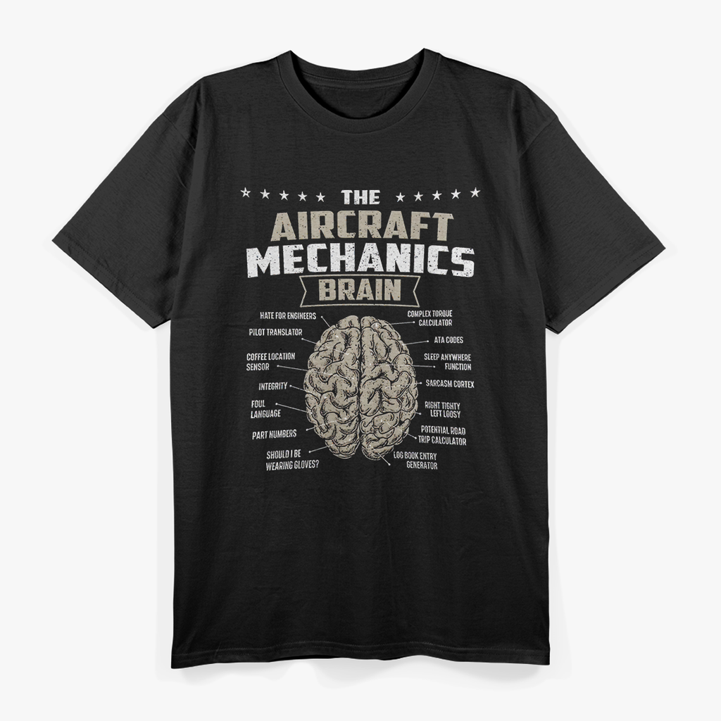 The Aircraft Mechanics Brain, Airplane Maintenance Aviation T-Shirt