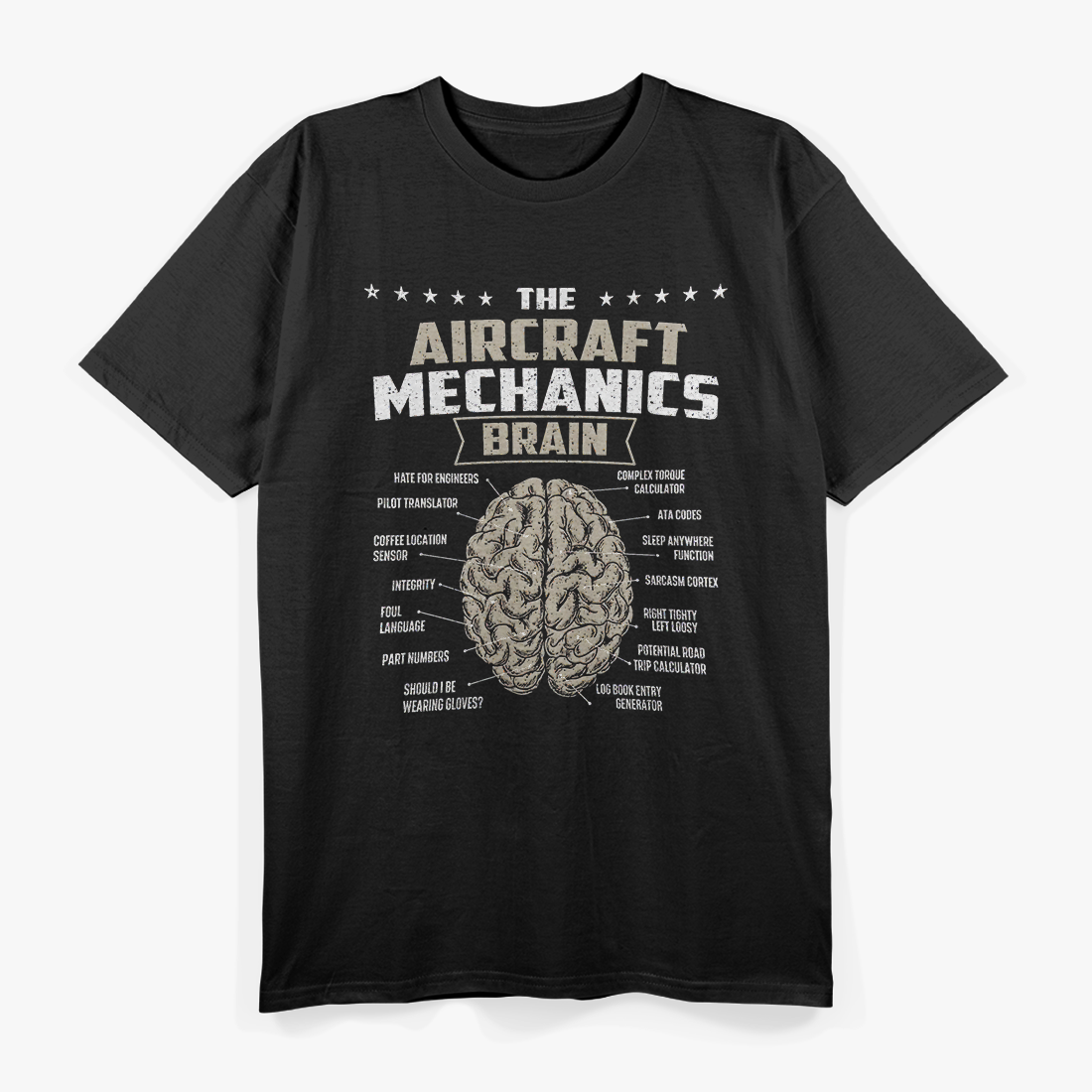 The Aircraft Mechanics Brain, Airplane Maintenance Aviation T-Shirt