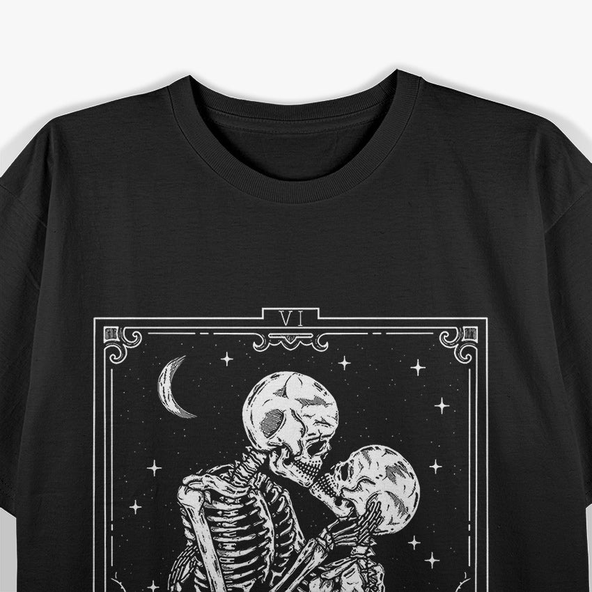 The Lovers Tarot Vintage Astrology, Skull, and Occult Horror T-Shirt